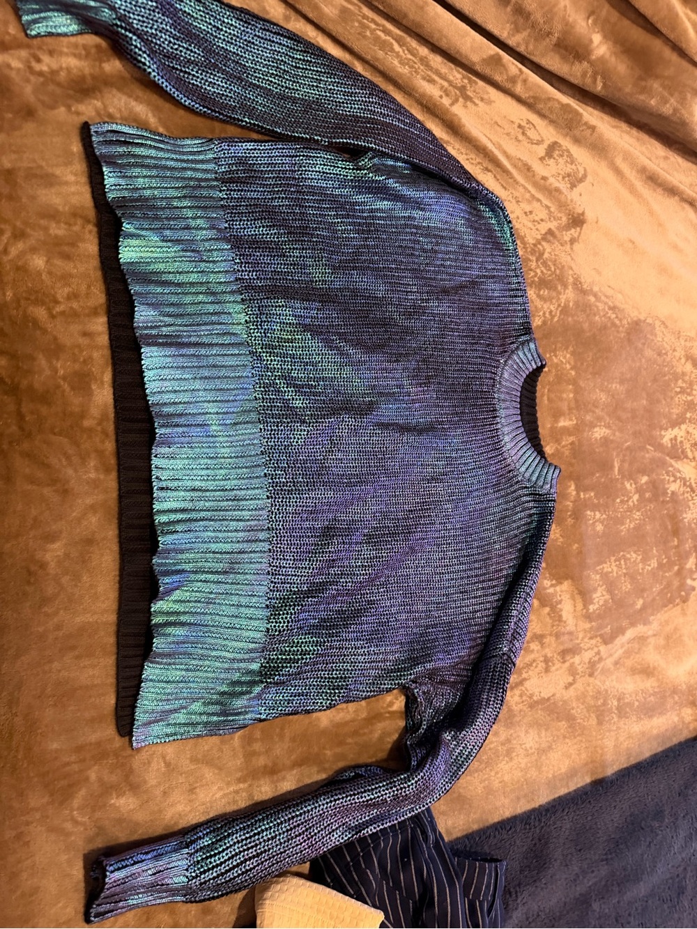 Beach Riot Shimmer Knit Sweater in Blue and Teal